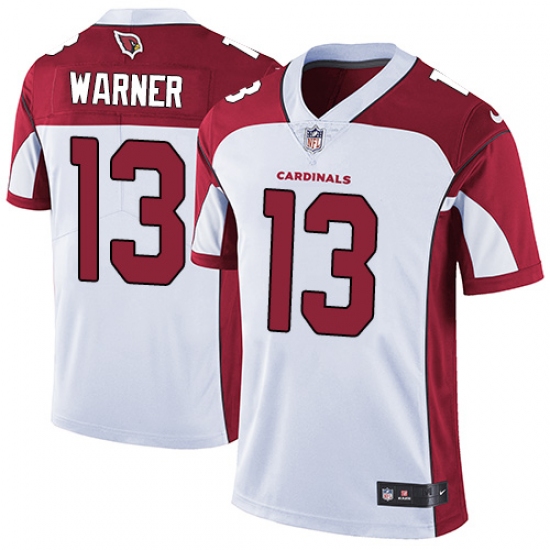 Men's Nike Arizona Cardinals 13 Kurt Warner White Vapor Untouchable Limited Player NFL Jersey
