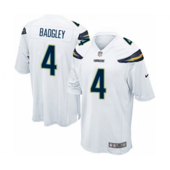 Men's Nike Los Angeles Chargers 4 Michael Badgley Game White NFL Jersey