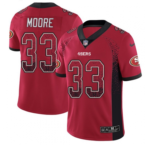 Youth Nike San Francisco 49ers 33 Tarvarius Moore Limited Red Rush Drift Fashion NFL Jersey