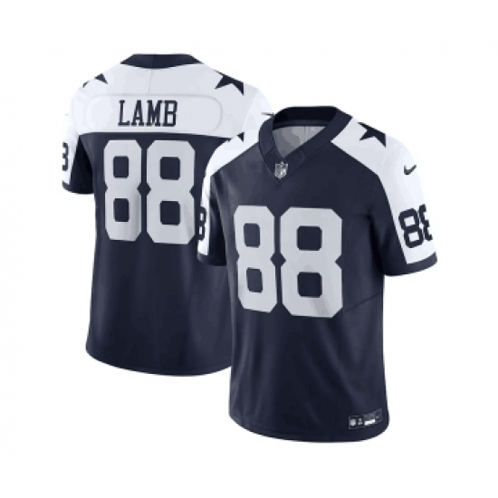 Men's Nike Dallas Cowboys 88 CeeDee Lamb Navy Thanksgiving 2023 F.U.S.E. Limited Stitched Football Jersey