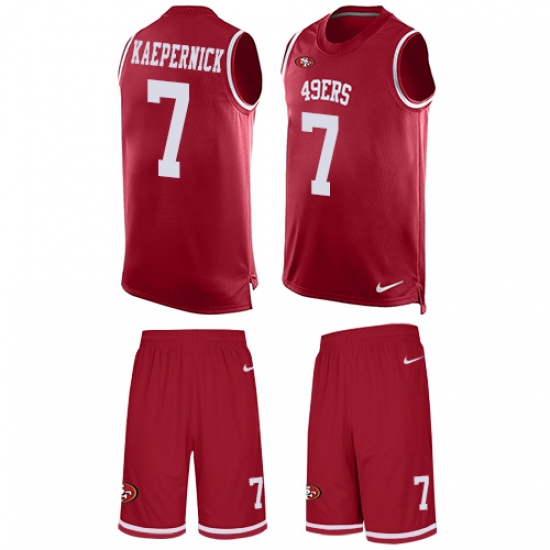 Men's Nike San Francisco 49ers 7 Colin Kaepernick Limited Red Tank Top Suit NFL Jersey