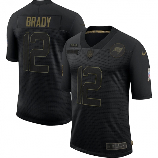 Men's Tampa Bay Buccaneers 12 Tom Brady Black Nike 2020 Salute To Service Limited Jersey