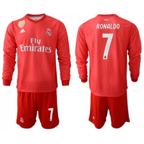 Real Madrid 7 Ronaldo Third Long Sleeves Soccer Club Jersey