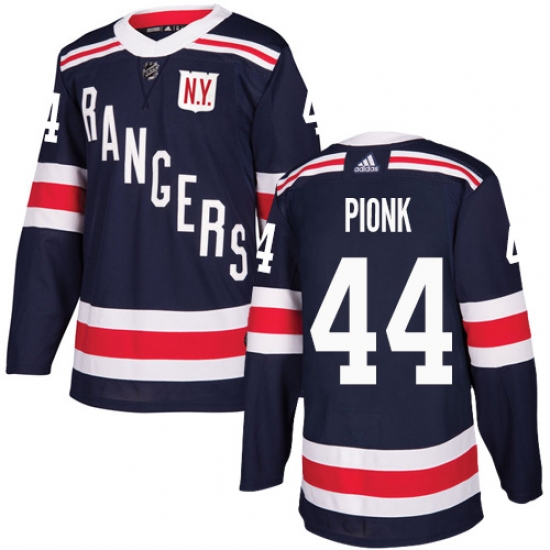 Men's Adidas New York Rangers 44 Neal Pionk Navy Blue Authentic 2018 Winter Classic Stitched NHL Jersey