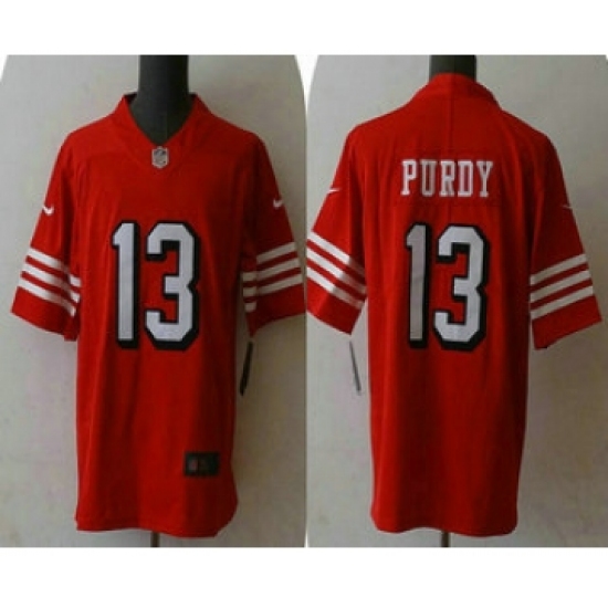 Men's San Francisco 49ers 13 Brock Purdy New Red Vapor Untouchable Limited Stitched Football Jersey