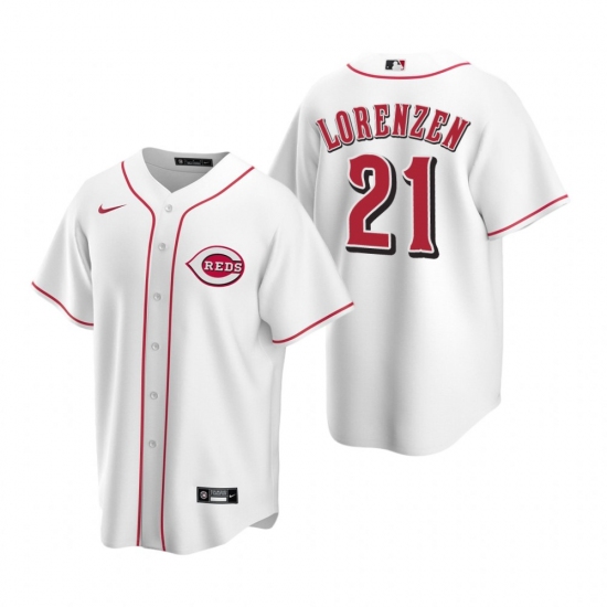 Men's Nike Cincinnati Reds 21 Michael Lorenzen White Home Stitched Baseball Jersey