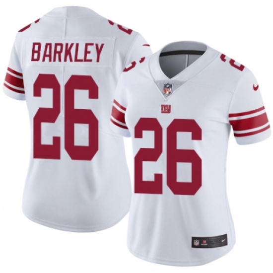 Women's Nike New York Giants 26 Saquon Barkley White Vapor Untouchable Elite Player NFL Jersey