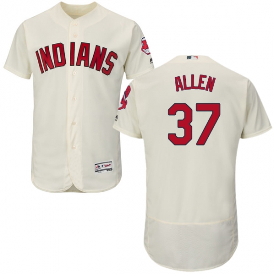 Men's Majestic Cleveland Indians 37 Cody Allen Cream Flexbase Authentic Collection MLB Jersey