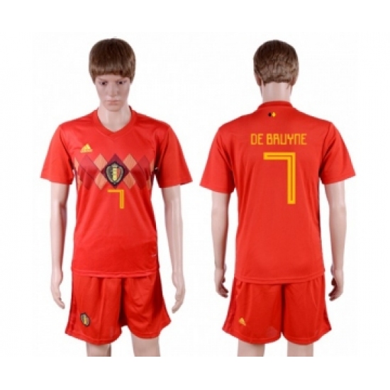 Belgium 7 De Bruyne Red Soccer Country Jersey