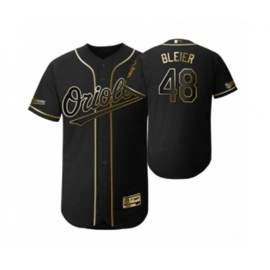 Men's 2019 Golden Edition Baltimore Orioles Black 48 Richard Bleier Flex Base Jersey