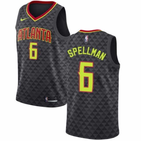 Men's Nike Atlanta Hawks 6 Omari Spellman Swingman Black NBA Jersey - Icon Edition