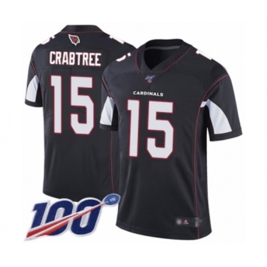 Youth Arizona Cardinals 15 Michael Crabtree Black Alternate Vapor Untouchable Limited Player 100th Season Football Jersey