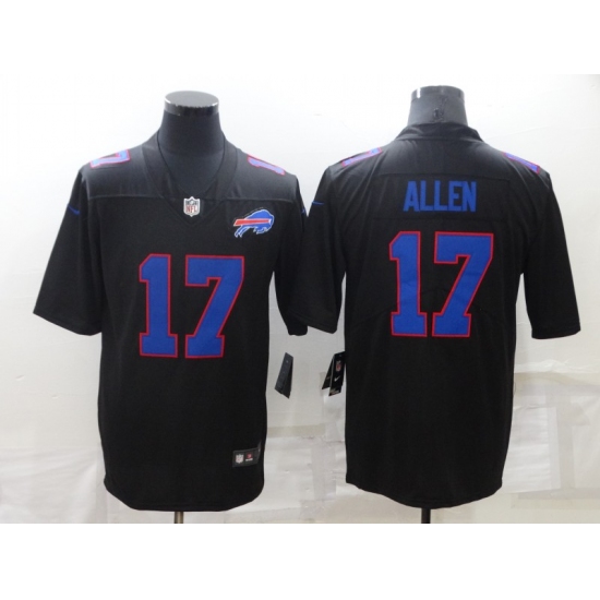 Men's Buffalo Bills 17 Josh Allen Black Nike Throwback Limited Jersey