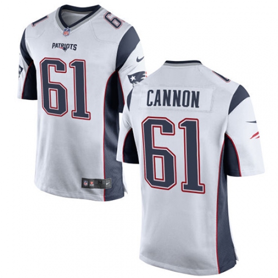 Men's Nike New England Patriots 61 Marcus Cannon Game White NFL Jersey