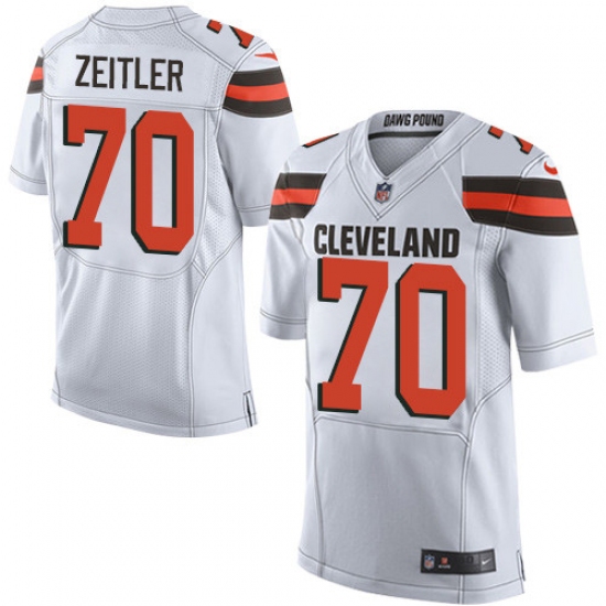 Men's Nike Cleveland Browns 70 Kevin Zeitler Elite White NFL Jersey