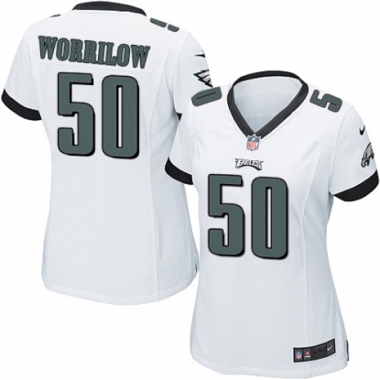 Women's Nike Philadelphia Eagles 50 Paul Worrilow Game White NFL Jersey