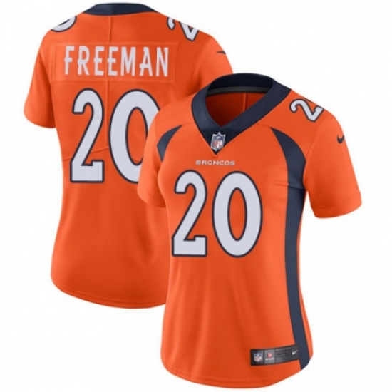 Women's Nike Denver Broncos 20 Royce Freeman Orange Team Color Vapor Untouchable Elite Player NFL Jersey