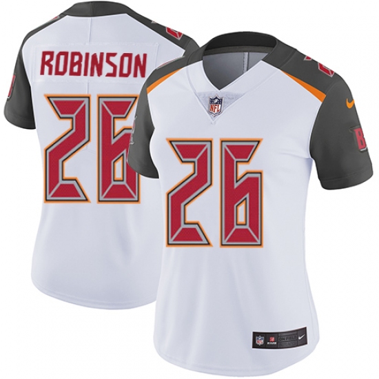Women's Nike Tampa Bay Buccaneers 26 Josh Robinson White Vapor Untouchable Limited Player NFL Jersey