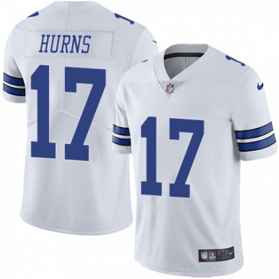 Youth Nike Dallas Cowboys 17 Allen Hurns White Vapor Untouchable Limited Player NFL Jersey