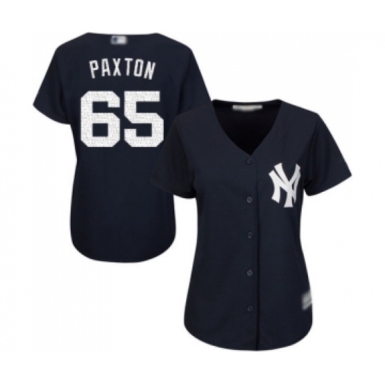 Women's New York Yankees 65 James Paxton Authentic Navy Blue Alternate Baseball Jersey