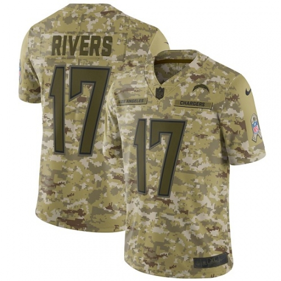Men's Nike Los Angeles Chargers 17 Philip Rivers Limited Camo 2018 Salute to Service NFL Jersey