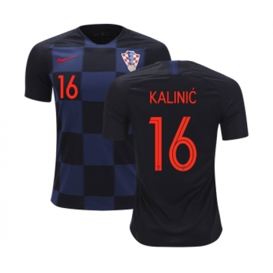 Croatia 16 Kalinic Away Kid Soccer Country Jersey