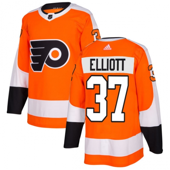 Men's Adidas Philadelphia Flyers 37 Brian Elliott Authentic Orange Home NHL Jersey