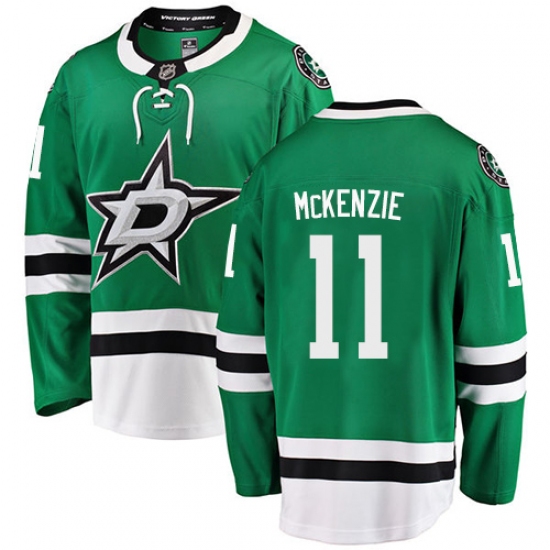 Men's Dallas Stars 11 Curtis McKenzie Authentic Green Home Fanatics Branded Breakaway NHL Jersey