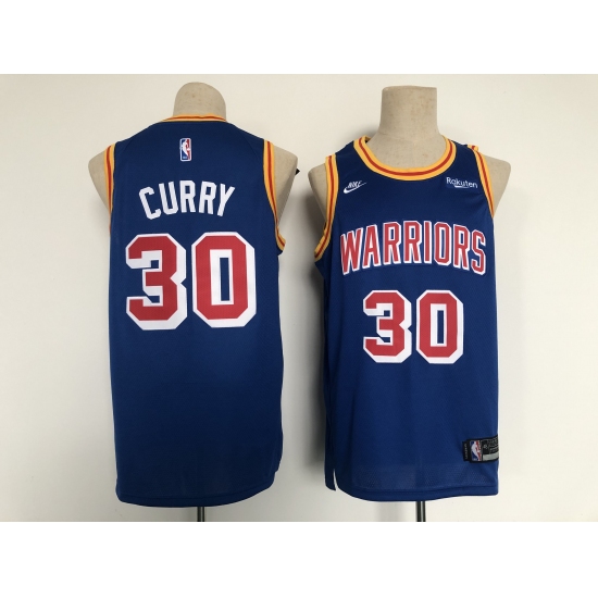 Men's Nike Golden State Warriors 30 Stephen Curry Blue Stitched Basketball Jersey