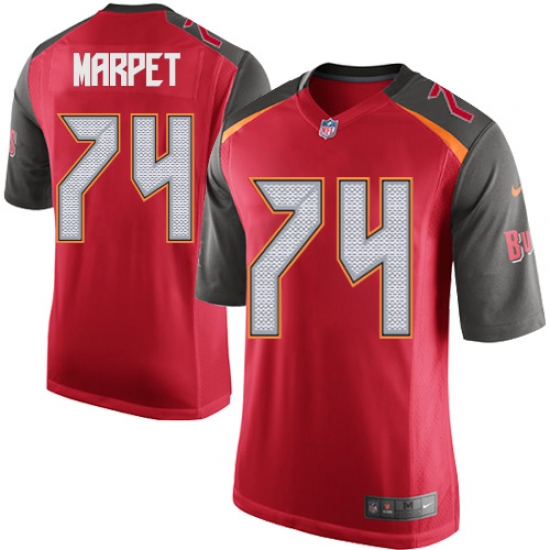 Men's Nike Tampa Bay Buccaneers 74 Ali Marpet Game Red Team Color NFL Jersey