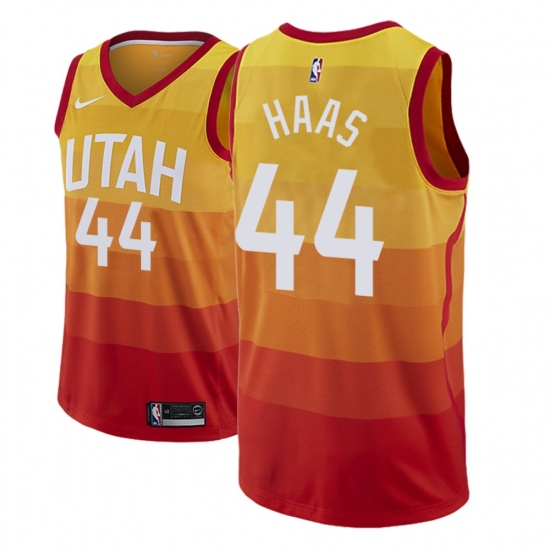 Men NBA 2018-19 Utah Jazz 44 Isaac Haas City Edition Red Jersey