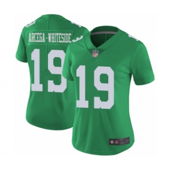 Women's Philadelphia Eagles 19 JJ Arcega-Whiteside Limited Green Rush Vapor Untouchable Football Jersey