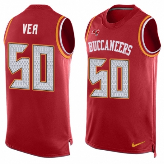 Men's Nike Tampa Bay Buccaneers 50 Vita Vea Limited Red Player Name & Number Tank Top NFL Jersey