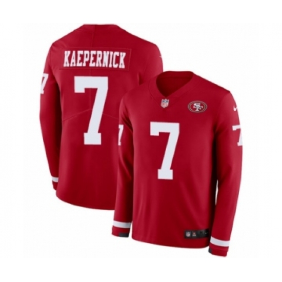 Men's Nike San Francisco 49ers 7 Colin Kaepernick Limited Red Therma Long Sleeve NFL Jersey