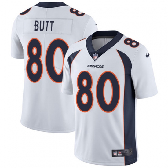 Youth Nike Denver Broncos 80 Jake Butt Elite White NFL Jersey