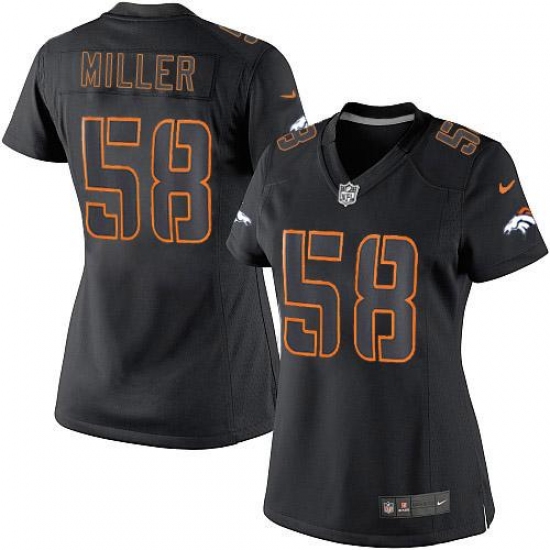 Women's Nike Denver Broncos 58 Von Miller Limited Black Impact NFL Jersey