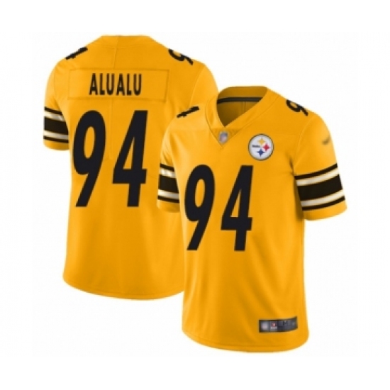 Youth Pittsburgh Steelers 94 Tyson Alualu Limited Gold Inverted Legend Football Jersey
