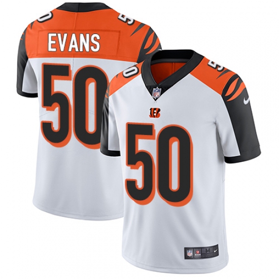 Men's Nike Cincinnati Bengals 50 Jordan Evans White Vapor Untouchable Limited Player NFL Jersey
