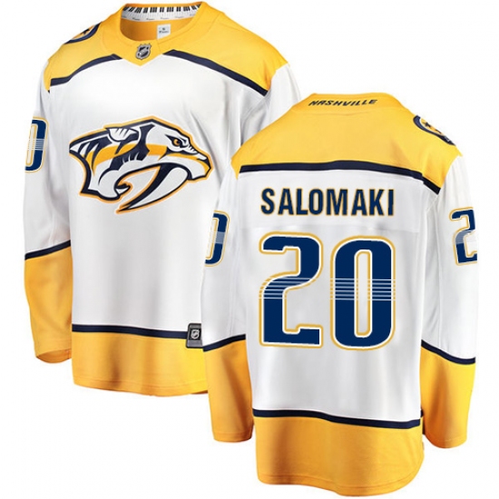 Youth Nashville Predators 20 Miikka Salomaki Fanatics Branded White Away Breakaway NHL Jersey