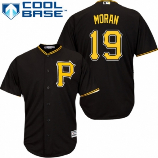 Men's Majestic Pittsburgh Pirates 19 Colin Moran Replica Black Alternate Cool Base MLB Jersey