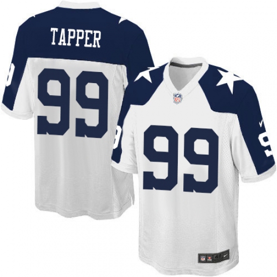 Men's Nike Dallas Cowboys 99 Charles Tapper Game White Throwback Alternate NFL Jersey