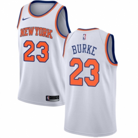 Men's Nike New York Knicks 23 Trey Burke Swingman White NBA Jersey - Association Edition