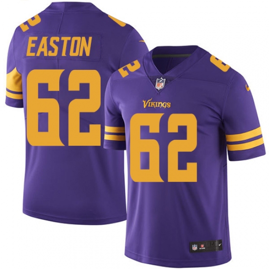 Men's Nike Minnesota Vikings 62 Nick Easton Limited Purple Rush Vapor Untouchable NFL Jersey