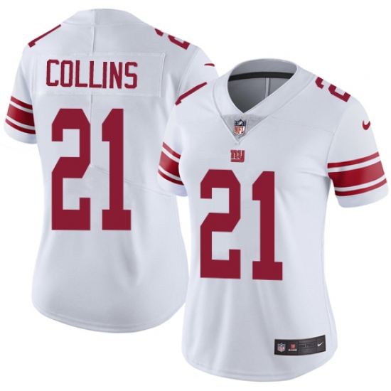 Women's Nike New York Giants 21 Landon Collins White Vapor Untouchable Limited Player NFL Jersey