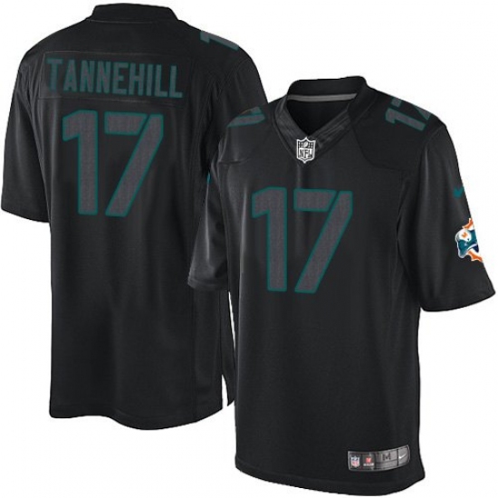 Men's Nike Miami Dolphins 17 Ryan Tannehill Limited Black Impact NFL Jersey