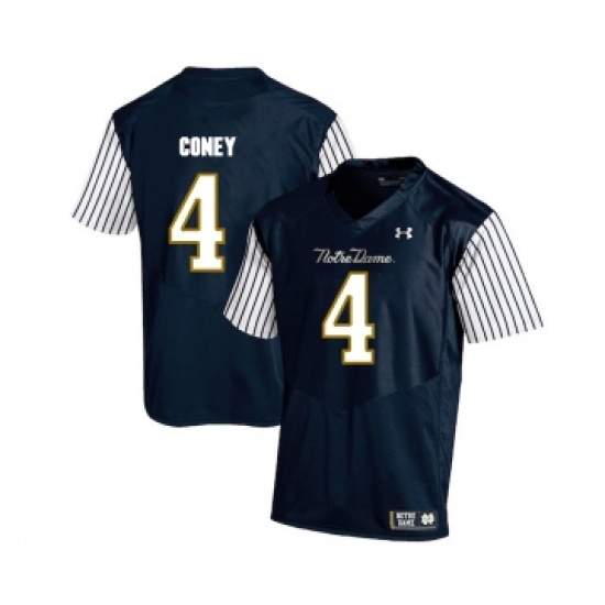 Notre Dame Fighting Irish 4 Te'von Coney Navy College Football Jersey