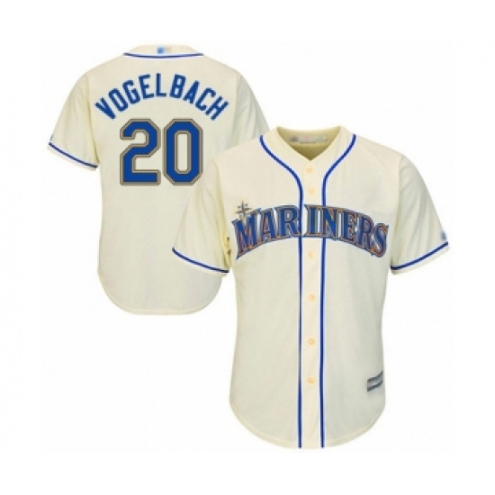 Youth Seattle Mariners 20 Daniel Vogelbach Authentic Cream Alternate Cool Base Baseball Player Jersey