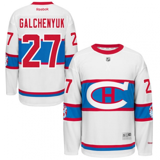 Men's Reebok Montreal Canadiens 27 Alex Galchenyuk Premier White 2016 Winter Classic NHL Jersey