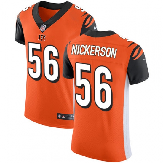 Men's Nike Cincinnati Bengals 56 Hardy Nickerson Orange Alternate Vapor Untouchable Elite Player NFL Jersey