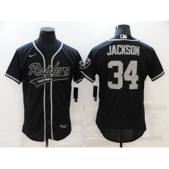 Men's Oakland Raiders 34 Bo Jackson Black Nike Elite Jersey